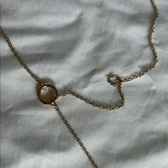 LC Lauren Conrad Gold Tone Circle /Paperclip Pendant Necklace - Picture 9 of 12